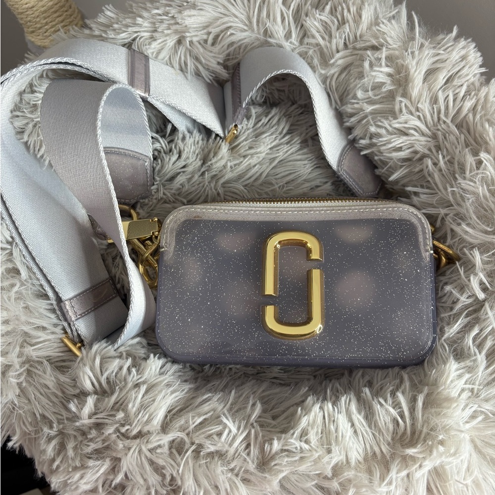 MARC JACOBS shoulder bag JELLY GLITTER SNAPSHOT silver M0014833 098